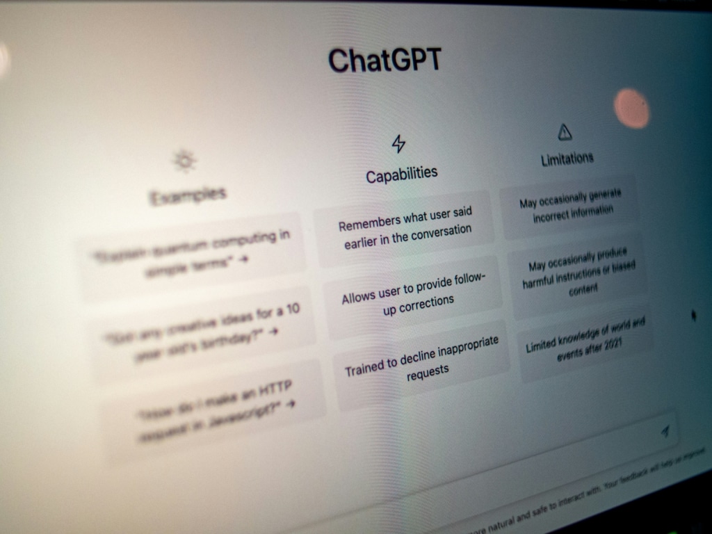 A screenshot of chatGPT