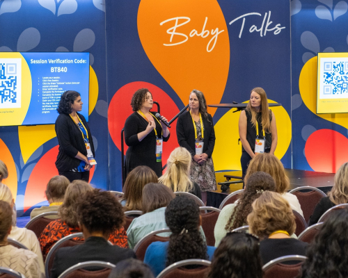 Speakers at the Baby Talks stage at conference